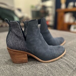 Toms Denim Blue Ankle Booties